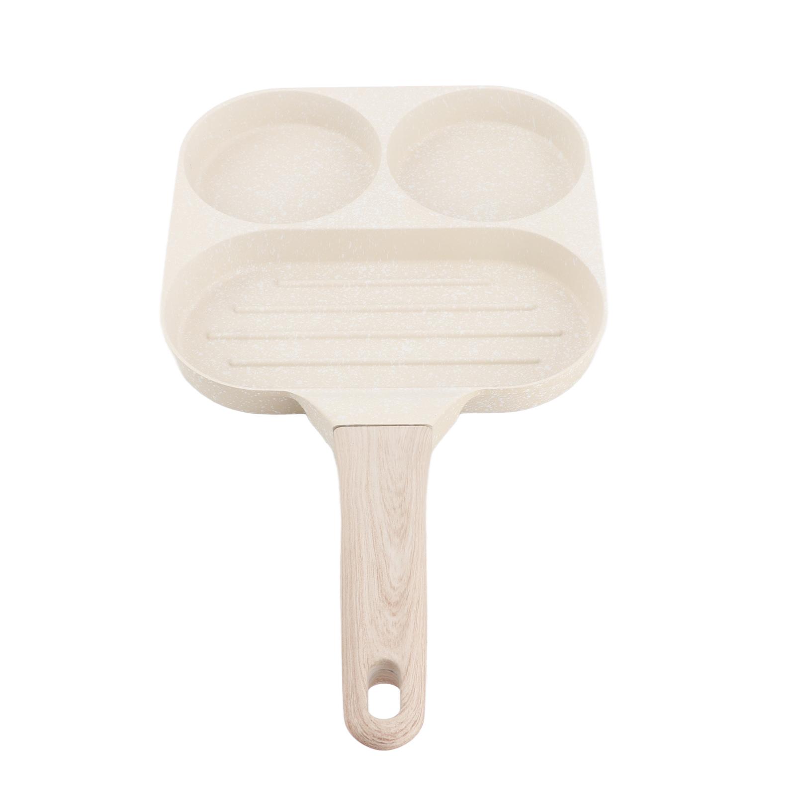 

3 in 1 Breakfast Pan Nonstick Aluminum Alloy Labor Saving Pancake Frying Pan for Egg Bacon Gas Stove