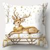 Christmas Theme Pillowcase New Year Gift Santa Claus Fawn Pillow Cover Home Room Decoration Living Room Sofa Cushion Cover Short