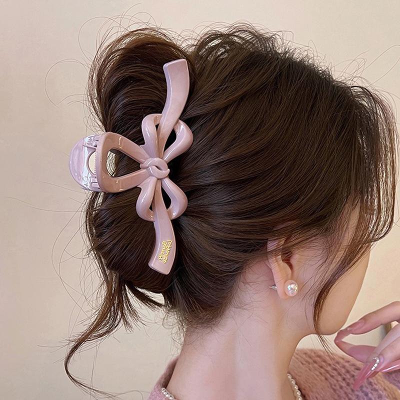 1pc New Bow Clip for Women, Large Size, Multiple Hair Volume, High-end Shark Clip, Cross-border Hair Clip, Rear Head Ornament