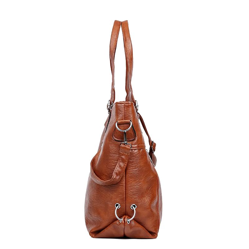 Soft Leather Handbag Women's Shoulder Crossbody Bag Large Capacity Tote Bag Mother's Bag