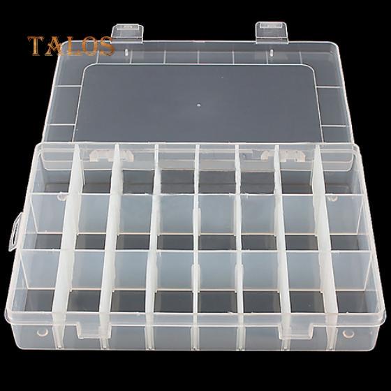 Ring Adjustable Clear 24compartment Earring Jewelry Storage Box Container Case Fashion