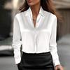 Elegante Blusa da Donna in Seta Oro Champagne Scollo Sovrapposto Multicolore