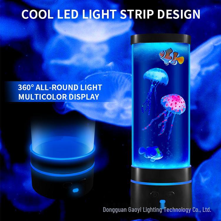 USB LED Jellyfish Lamp - Color-Changing Night Light for Relaxing Atmosphere, Silent Desktop Decoration
