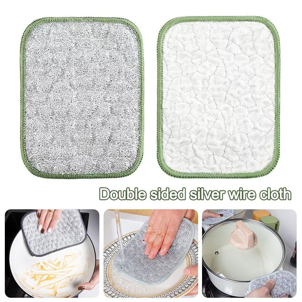 Wiping Rags Kitchen Cleaning Cloths Non-Stick Oil Double-side Dishwashing Cloth Microfiber Dishcloths Reusable Washcloth