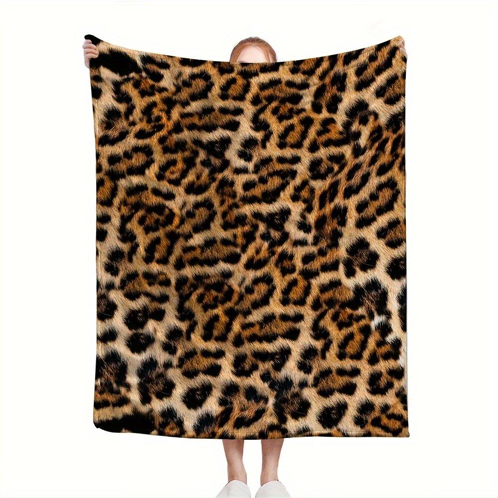 Luxurious Leopard Print Flannel Blanket   Soft Warm AllSeason  Multicolor Contemporary Style  Bed  Sofa 75x100cm (30x40inch)