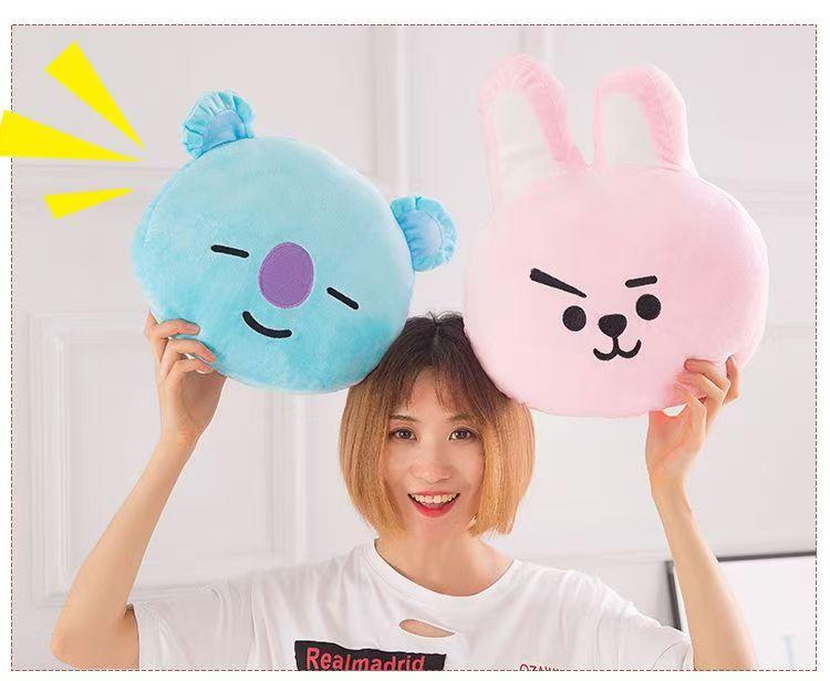 Almofada de conforto de pelúcia BTS BT21 Decoração de casa Kpop