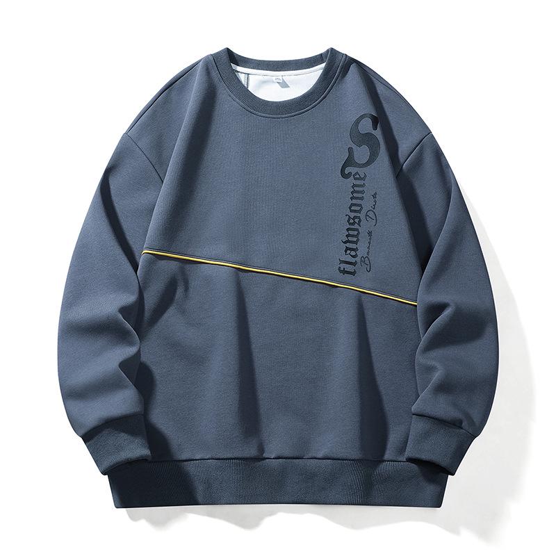 Men s Trendy Loose Base Layer Hoodie - Round Neck, Long Sleeve, Plus Size 3XL