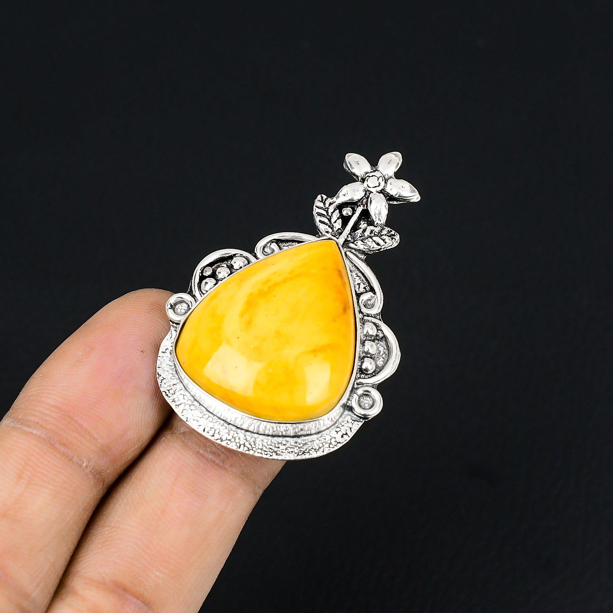 Sisters Day Deal Mookaite Stone Flower Solitaire Ring 925 Sterling Silver US 6.5 6.5