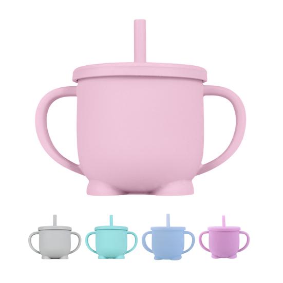 200ML Straw Cup Unbreakable Leakproof Silicone Anti-rupture Toddler Sippy Bottle Kids