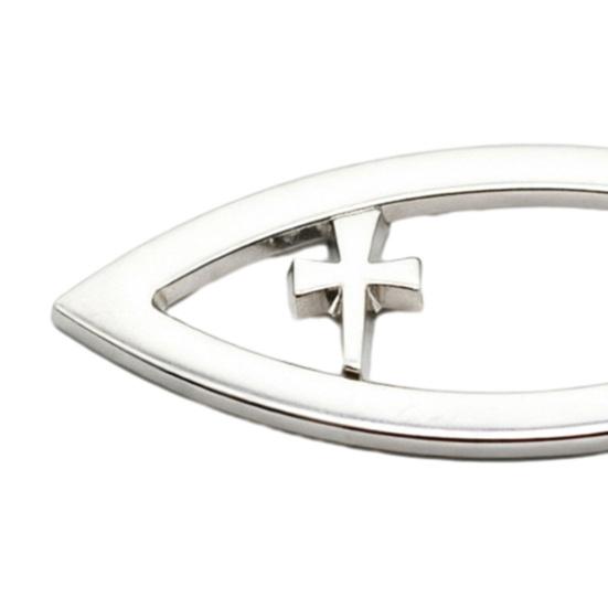Autoaufkleber Fischförmiges Emblem 3D-Metalltextur Autoaufkleber mit starkem Klebstoff Wasserdicht Sonnenschutz für Karosserie Stoßstange Fenster