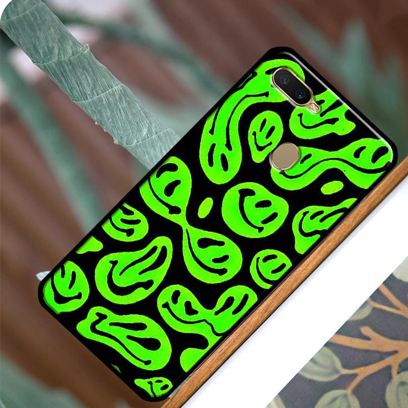 Trippy Smiley Face Pattern Aesthetic For OPPO A74 A54 A94 Case For OPPO A31 A53 A53S A5 A9 2020 A5S A15 A83 A91 A52 A72 Coque