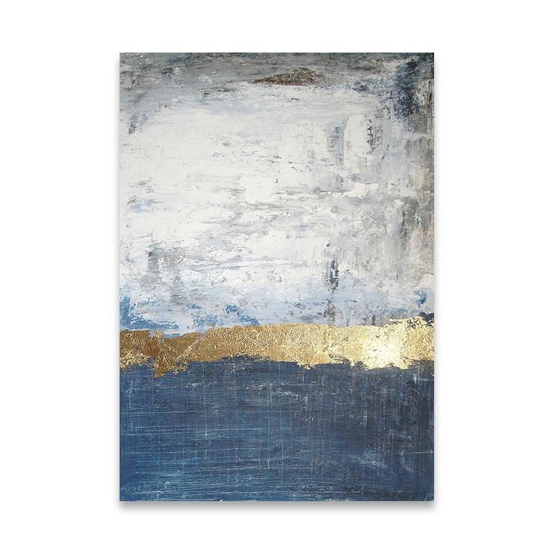 Abstract Gold Foil Oil Painting Printed for Living Room Entrance Dining Room Mural Posters and Prints Wall Art Cuadros Decor