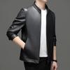 Leather Jacket Spring and Autumn Stand Collar Leather Jacket Men's Casual Middle-aged Dad Wear Sheepskin Leather Jacket