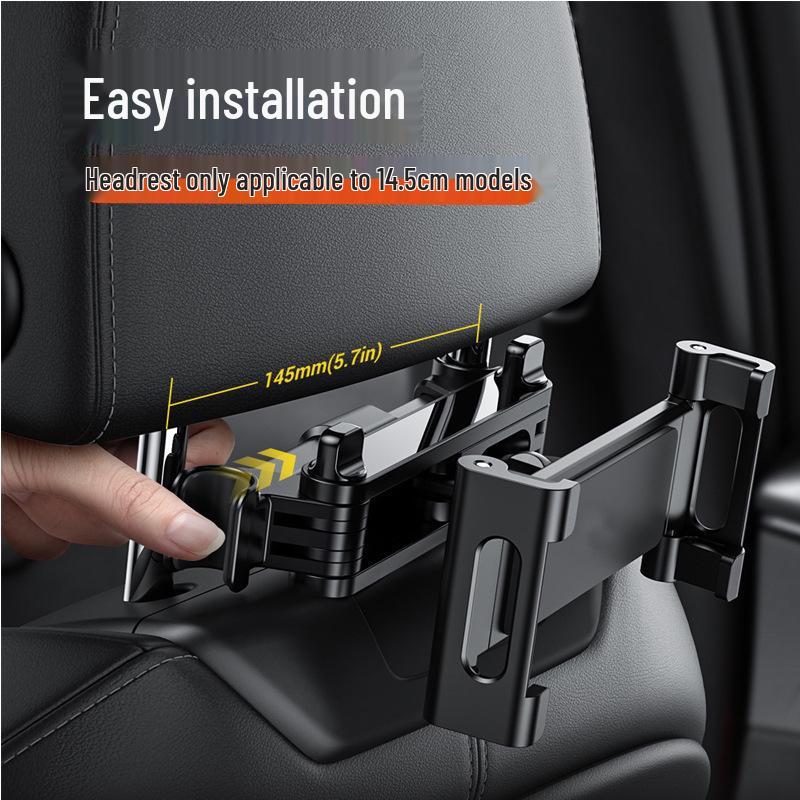 Universal Car Headrest Tablet & Phone Holder: Retractable, Foldable, Rear-Seat Mount