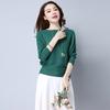 Bat Sleeve Sweater Spring and Autumn Solid Color Pullover Short Long Sleeved Knitted Sweater
