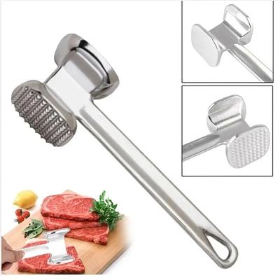 Fleischklopfer-Hammer, 19 cm, Haushalts-Aluminiumlegierung, Steak-Metallhammer, Küchenwerkzeug, robuster, langlebiger, doppelseitiger Fleischklopfer