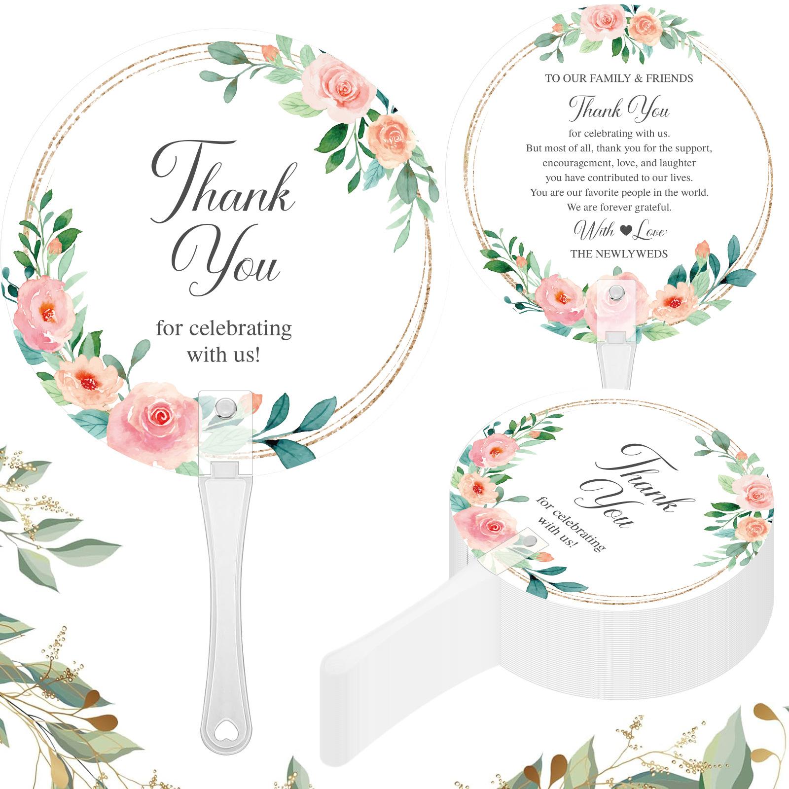 20PCS Flower Plastic Wedding Fans Wedding Photography Props One Size