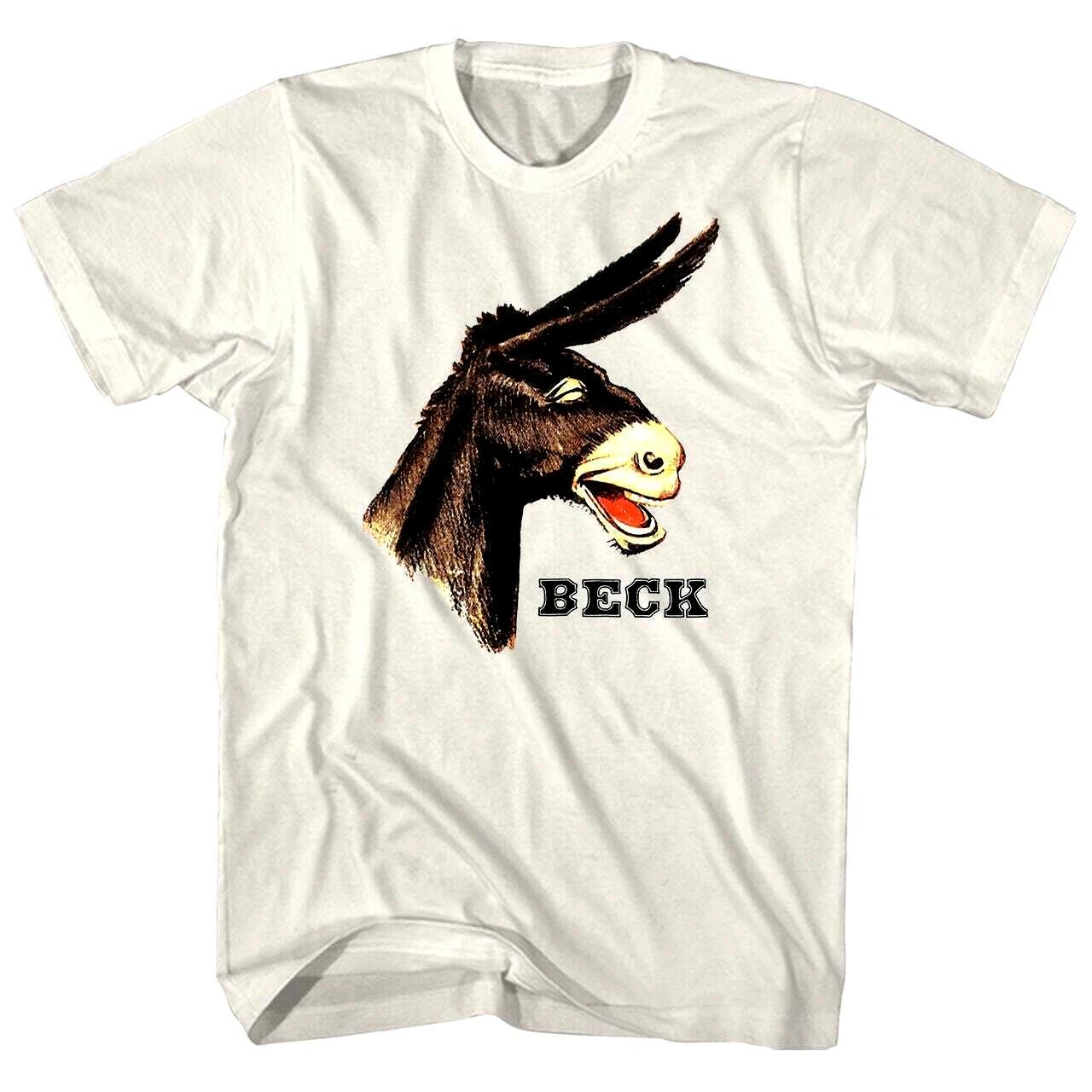 Beck Band Music Song Album Ass Donkey Laughing Logo Mens Cotton Cream T-Shirt M
