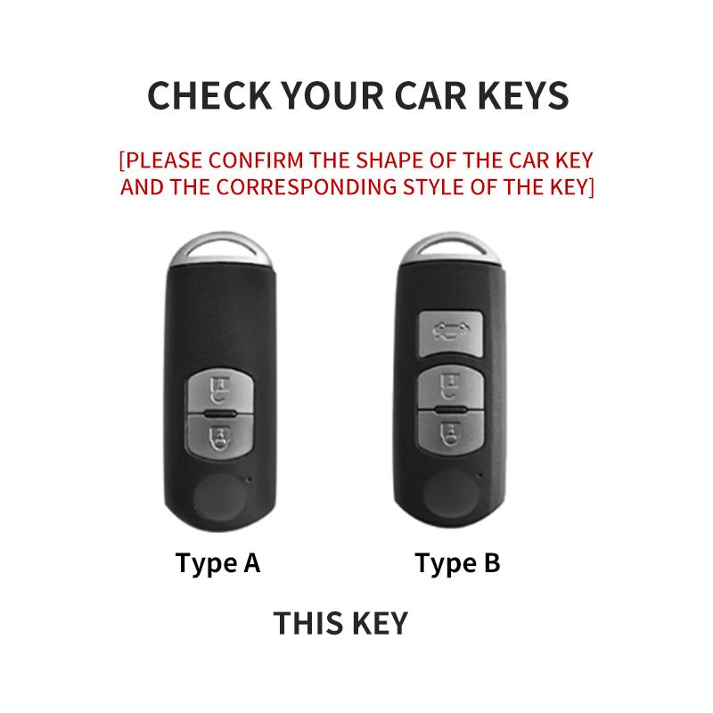 Interior Mouldings 2/3 Buttons Suede Car Remote Key Case Cover Shell For Mazda 2 3 6 Axela Atenza CX-5 CX5 CX-3 CX-7 CX8 CX-9 20