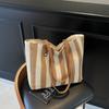 Large Capacity Fashion Hand-held Straw Bag Women's New Striped Shoulder Bag Vacation Leisure Beach Bag