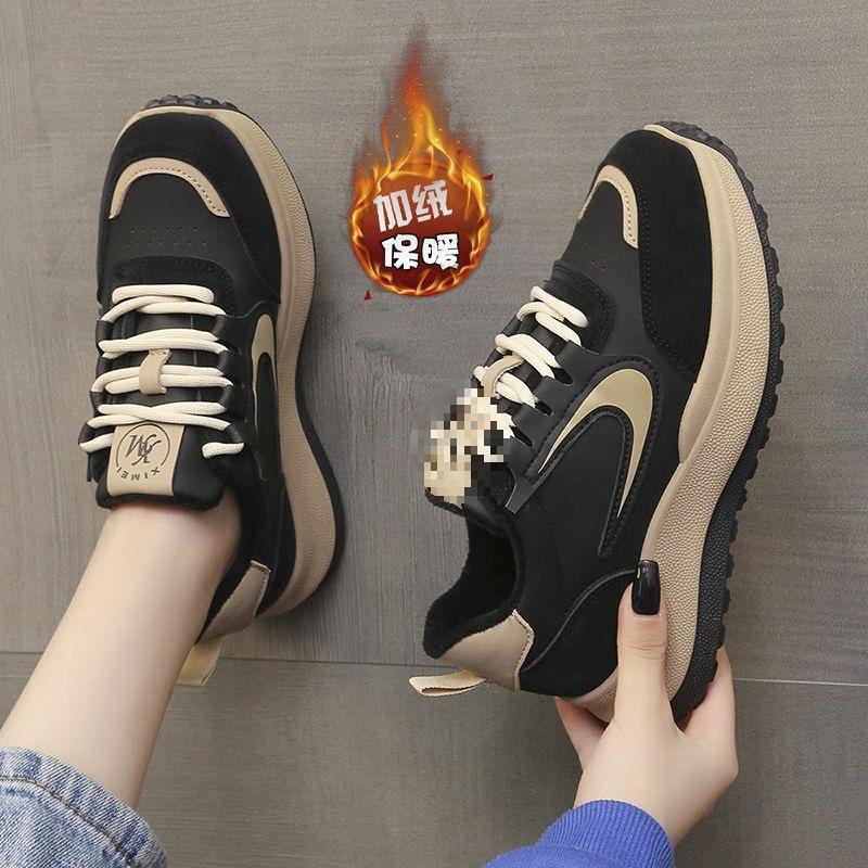 Thick-soled velvet sports dad shoes women's 2025 new winter warm cotton shoes Forrest Gump casual shoes
