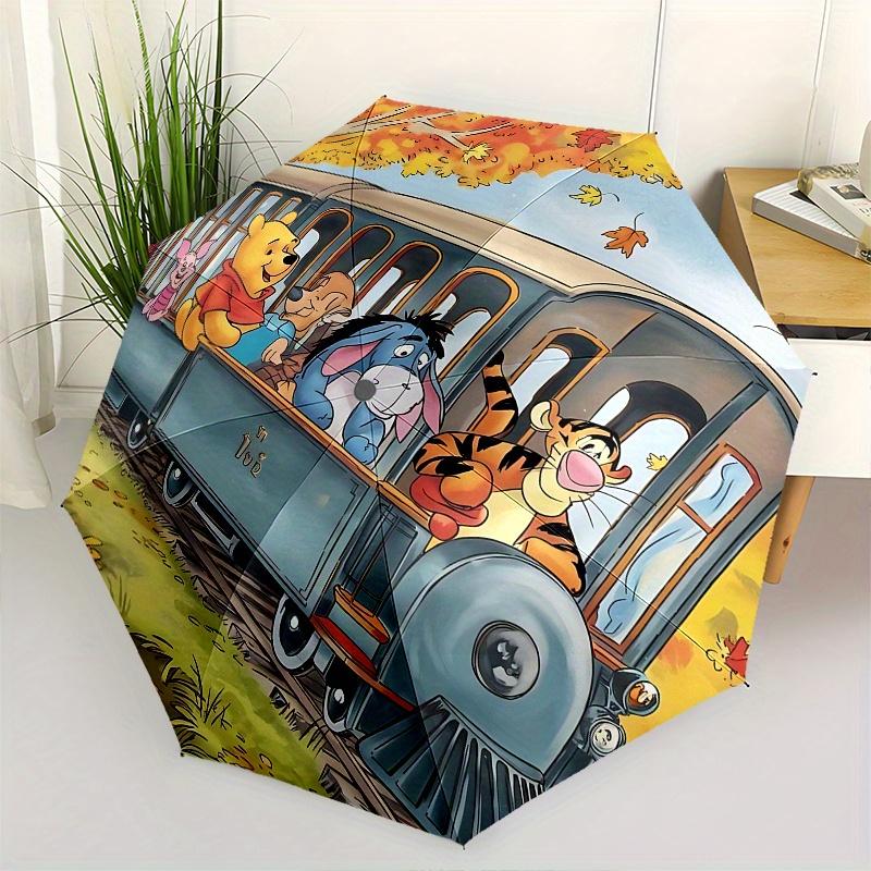 

1 Auto Open Winnie the Pooh, Autumn Adventure Themed Colorful 8-rib Portable Umbrella for Men and Women, A Compact Commuting Companion Suita