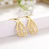 Vintage Hohl Damen Blume Ohrringe Schmuck Edelstahl Wassertropfenform Geometrisch Ohrring