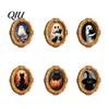 3D Refrigerator Magnet 1/6Pcs Halloween Retro Frame Magnet, Wooden Fridge Holiday Party Supplies Decoration, Memo Note Holder for Kitchen Decorations