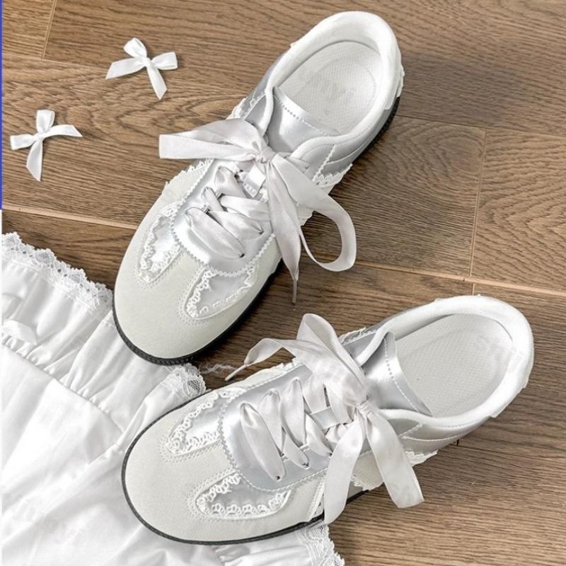 Fashion Autumn Women Ballet Flats 2025 New Fashion Vintage Casual Shoes Non-slip Retro Lace Up Outdoor Leisure Shoe Vulcanized Shoes