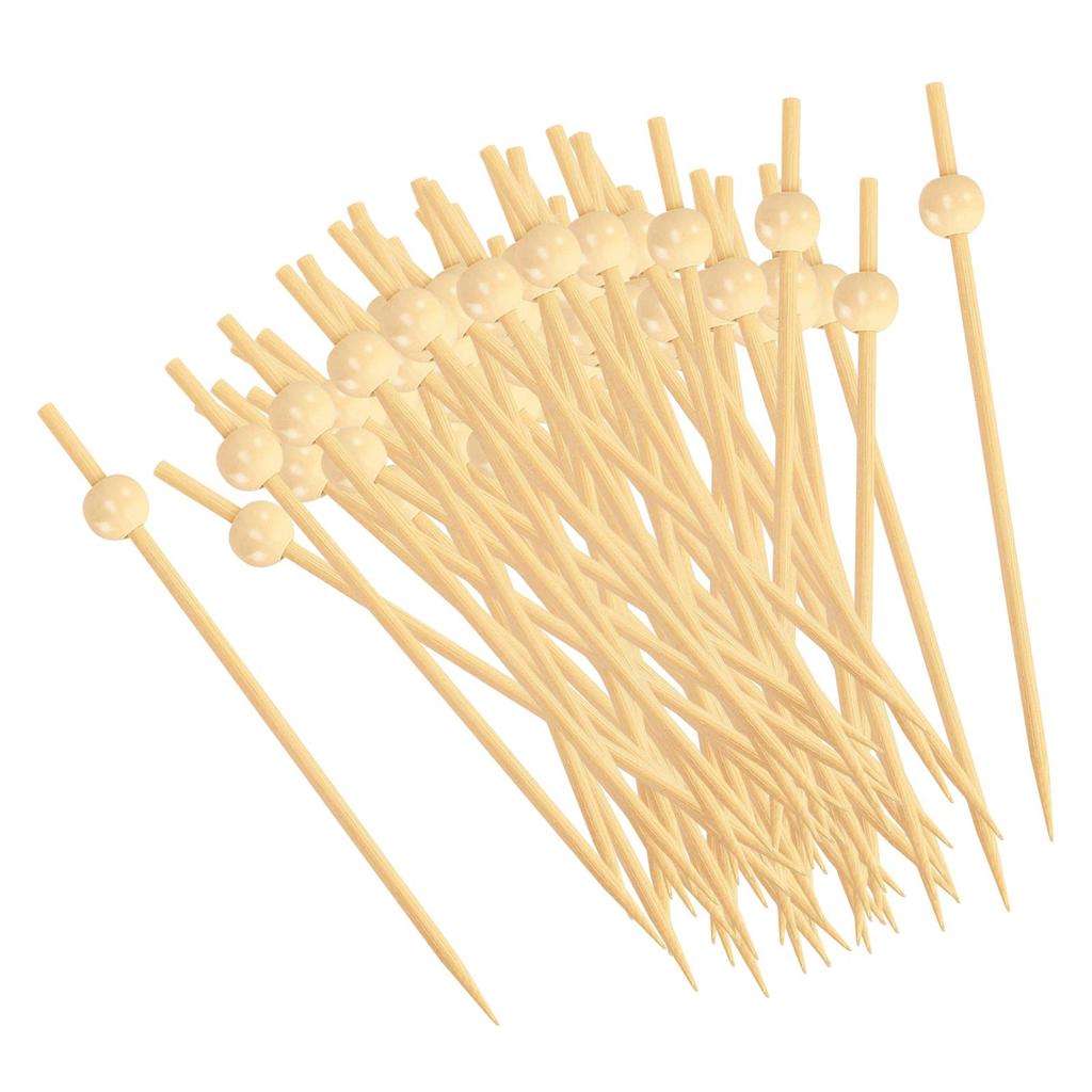 200x Bamboo Cocktail Picks Toothpick Party Favor Bamboo Fruit Sticks Skewers for Holiday Christmas Sandwich Birthday Kitchen
