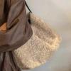 Vintage Faux Lambswool Handbag Women Lazy Style Large Capacity Tote Bag Ladies Fashion Premium Luxury Simple Office Shoulder Bag