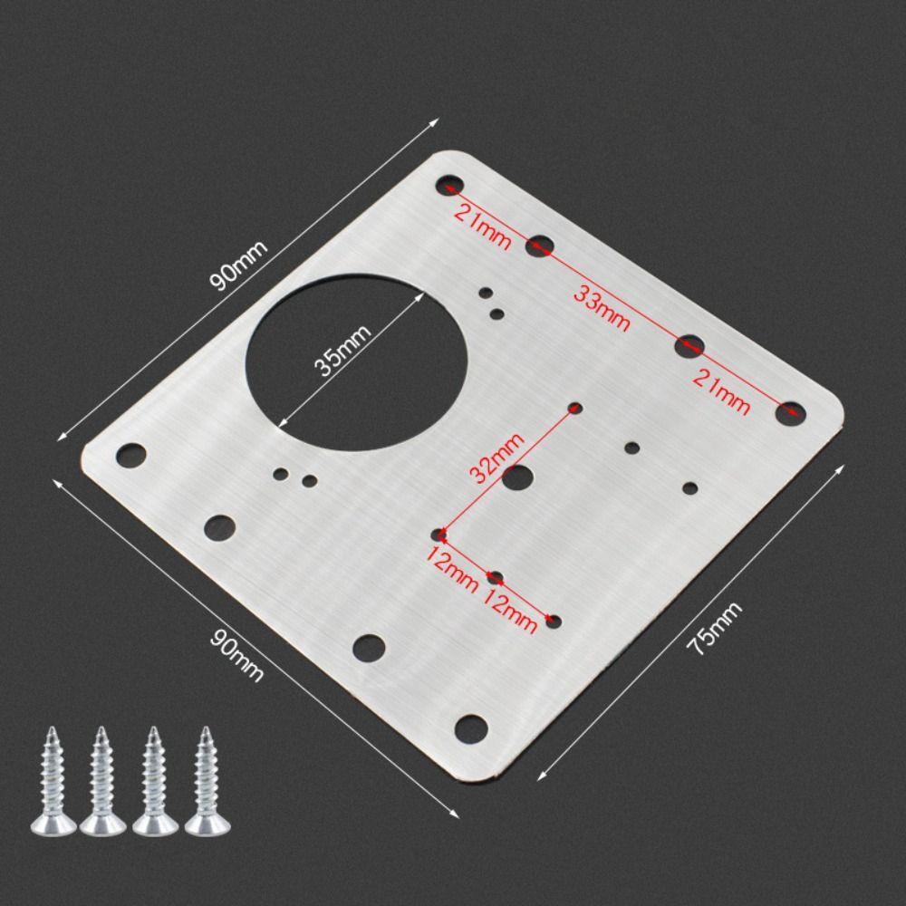Silver Hinge Repair Plate with 4 Screws Hinge Fixing Plate  for Table Cabinet Window Door
