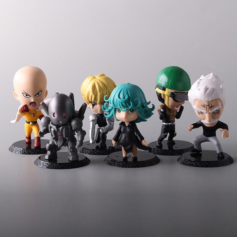 6Pcs/1Set Anime One Punch Saitama Figure Genos Set Toy Terrible Tornado Mumen Rider Model Toy Gift Collection Ornament