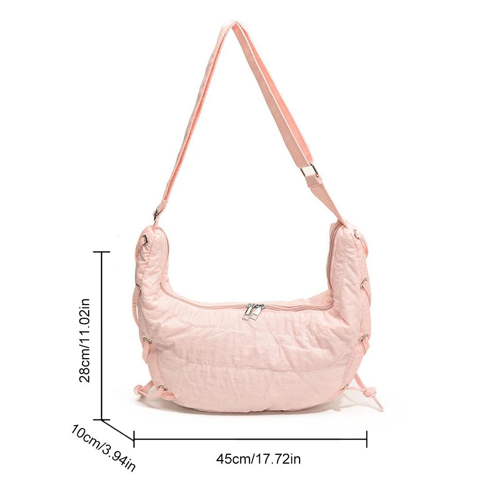 Women Stylish Dumpling Bag Large Capacity Daily Messenger Bag Adjustable Strap Lightweight Half Moon Bag Outdoor Travel Bag