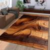Realistic 3D Wooden Texture Pattern Carpet, Rustic Home Decor Rug Suitable for Use As an Anti-slip for Living Room Bedroom Sofas