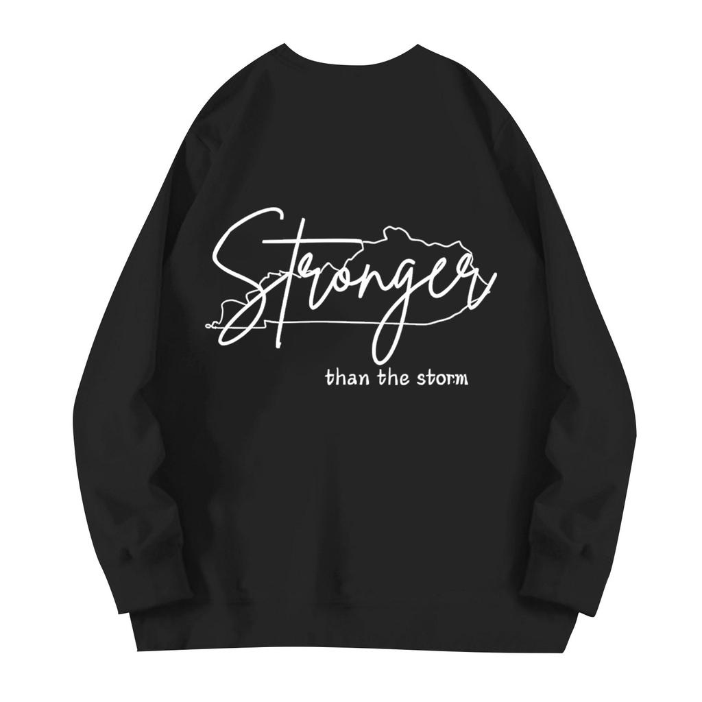 Women's Printed Round Neck Long Sleeved Loose Fitting Long Sleeved Casual Long Sleeved Top Hoodie