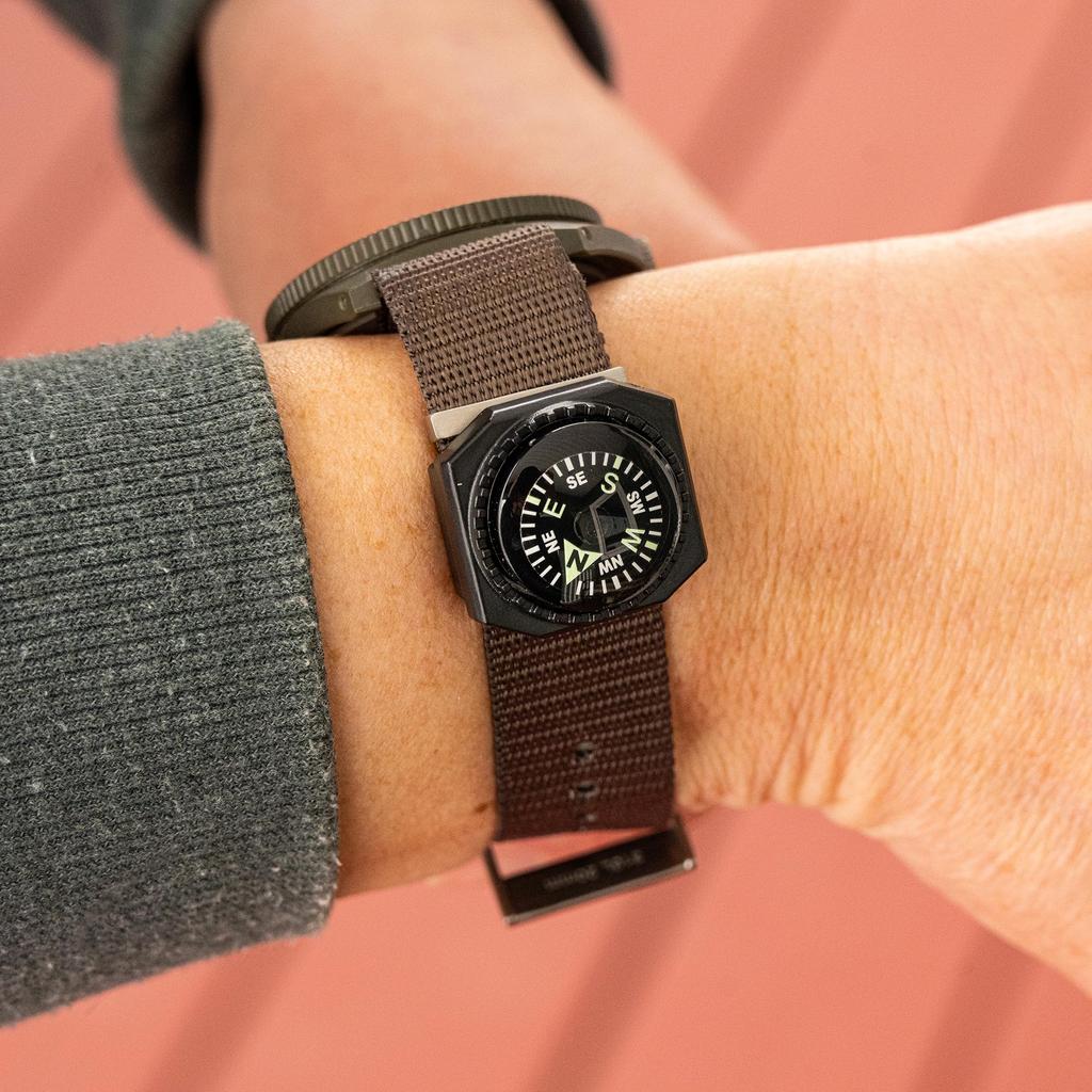 Sun Company Wrist Compass For Watch Bands or Paracord Survival Bracelets Slip-On -