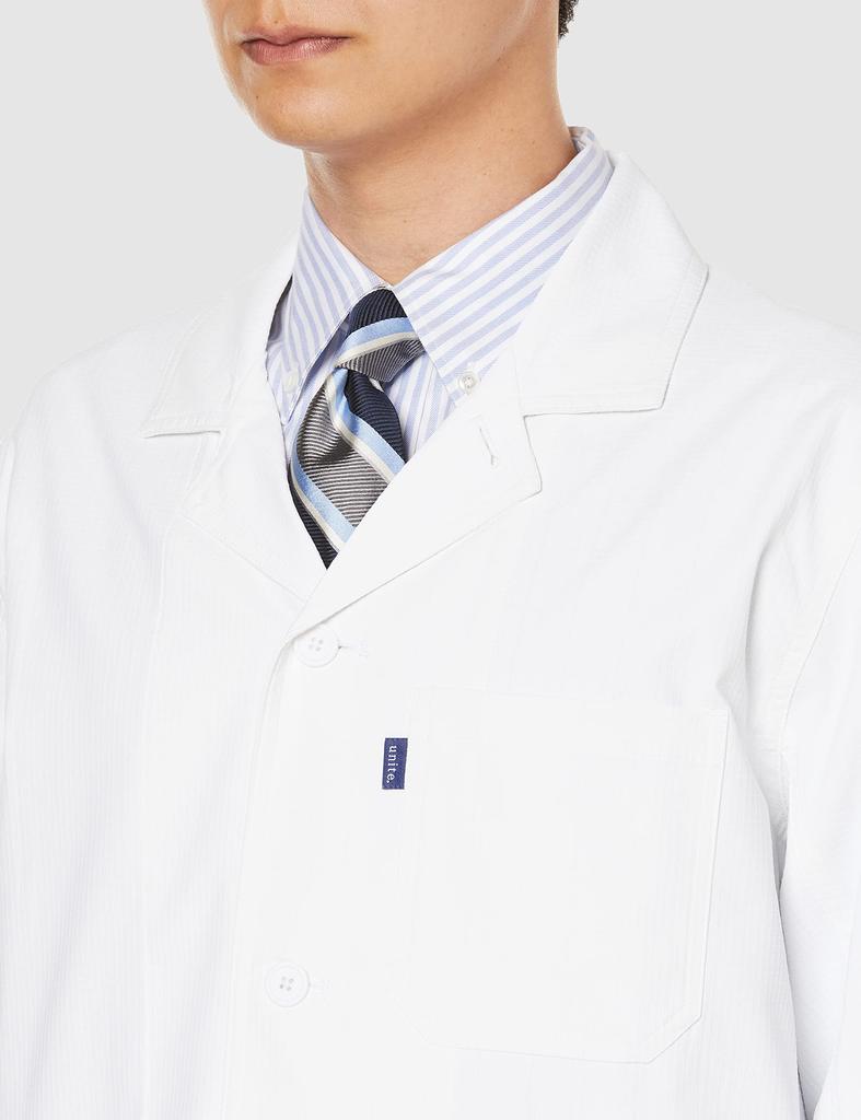 Unisex Long Sleeve Doctor Coat Unisex Long Sleeve Plaid Pattern Durable Stretch Antibacterial and Odor Resistant Light Transparent Proof Doctor Coat