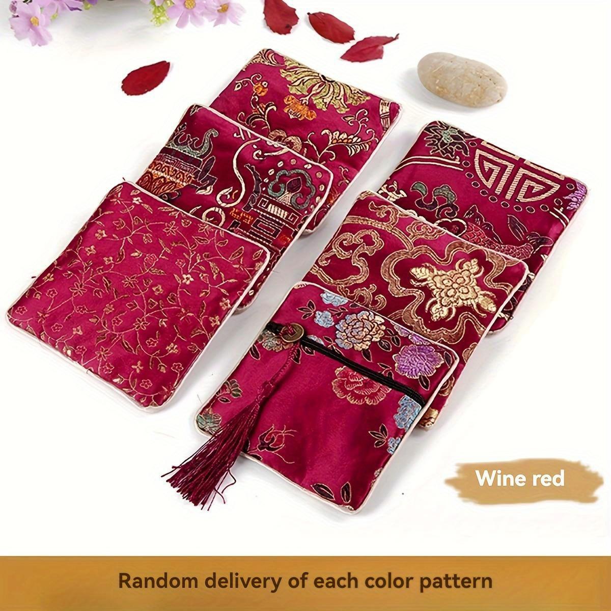 

Изысканный мешочек для украшений с вышитой шкатулкой для украшений, сумка на удачу, упаковка из 2 цепочек для ношения на руке