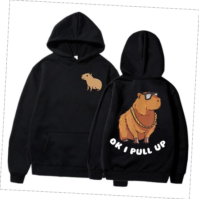 Capybara Fashion Hoodie Women Men Harajuku Pullovers Capibara Gothic Sweatshirt Mange Cute Hoody Cartoon hooded