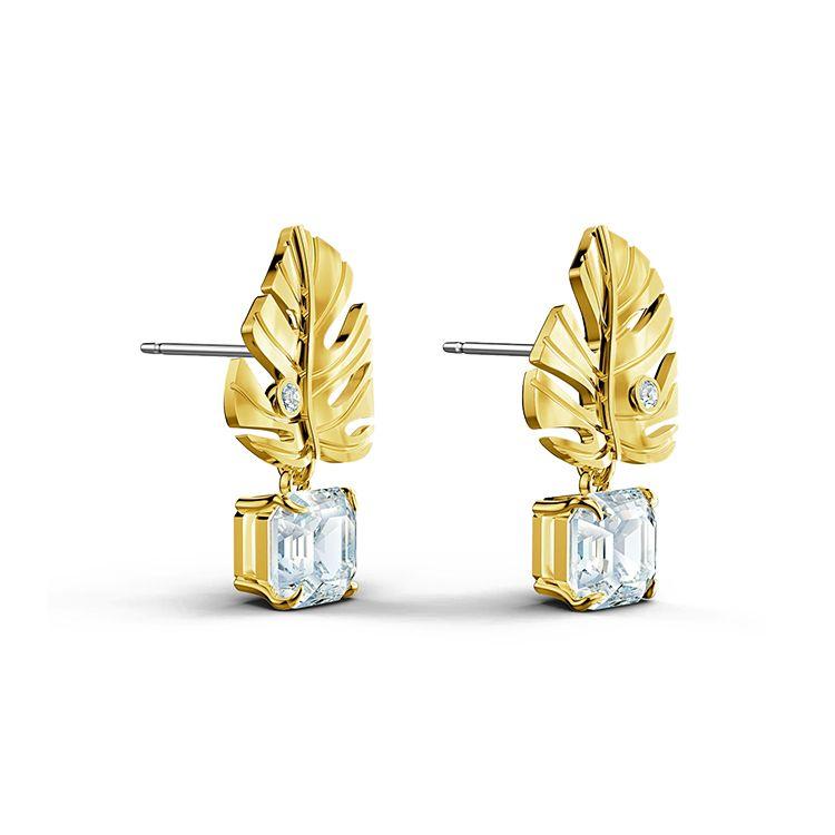 Swarovski Tropical Summer Leaf Earrings Women earrings Gold 5519253