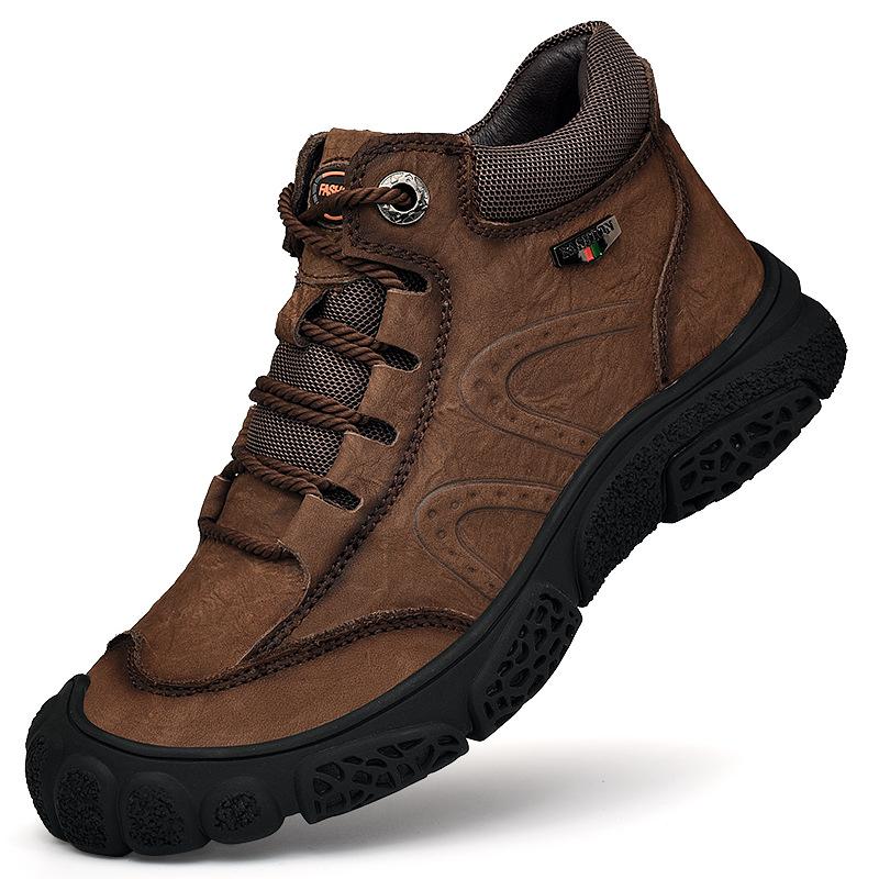 

Мужские зимние повседневные туфли с флисовой подкладкой и носком, высокие хлопковые туфли большого размера из коровьей кожи для людей среднего и пожилого возраста 46