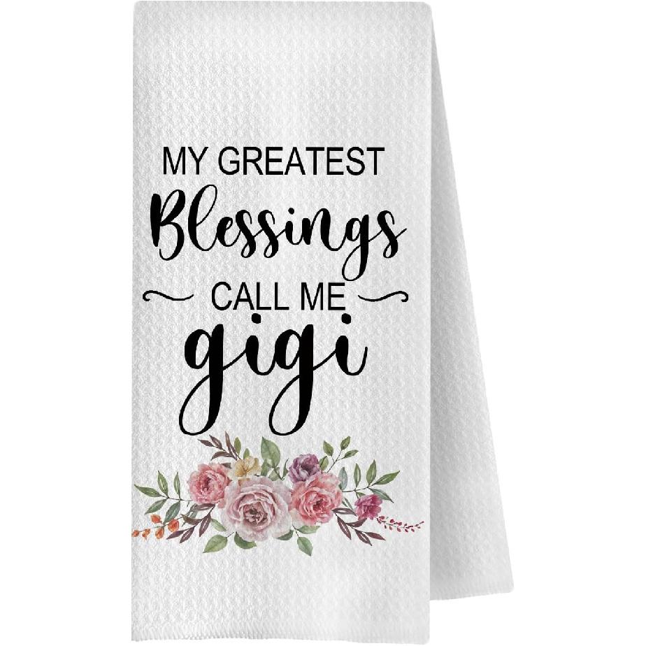 Lola Grandma Kitchen Towels, for Grandma Dish Tea Towels for Kitchen Decor, My Greatest Blessings Call Me Lola Decorative Hand Towels for Bathroom, Grandma003