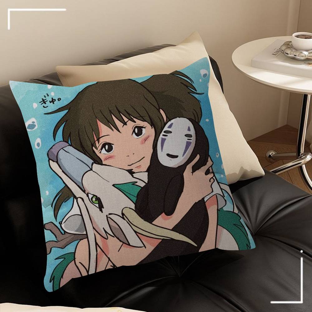 Polštář Dárky Domácí Kancelářské Vybavení Ložnice Pohovka Autopotah na polštář pouzdro 45x45cm Film S-Spirited A-Away Anime
