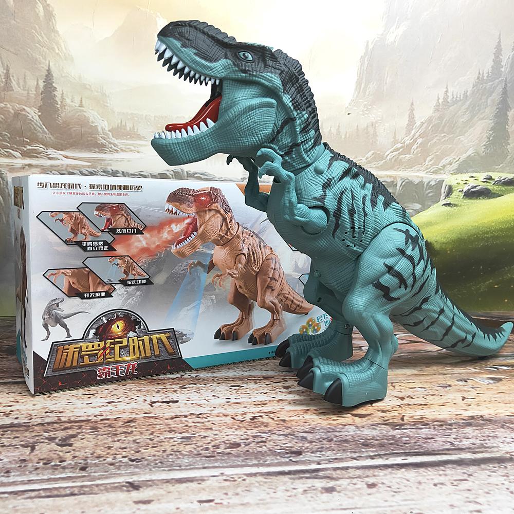 Elektryczna zabawka duży rozmiar chodzący spray składa jaja dinozaur robot ze światłem dźwięk mechaniczne dinozaury model zabawki