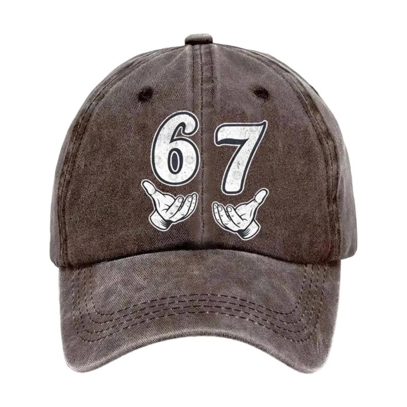 Sun Hat Cotton Baseball Cap 67 Print Breathable For Daily Use For Outdoor Activities
