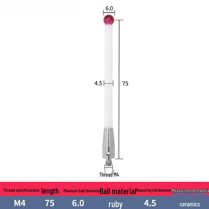 M4 Ceramic Rod Touch Probe - Jewel A-5000-3709/372
