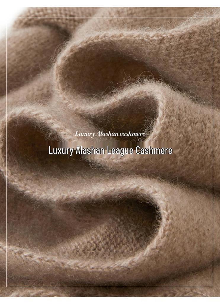 Women's 100% Pure Goat Cashmere Triangle Scarf - Autumn/Winter Knitted Warm Shawl