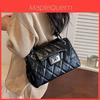 Pu Single Shoulder Bag For Women With Quilted Lock Closure And Chain Strap For Daily Use