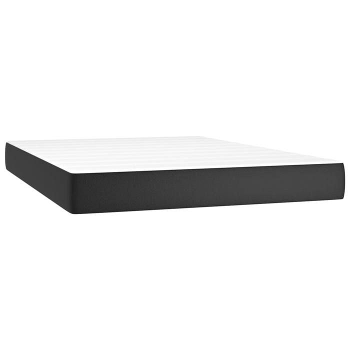 Cadre de lit avec matelas - Maison Exclusive - Similicuir Noir - 140x200 cm - Relaxation maximale